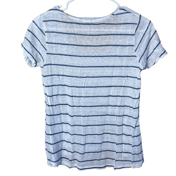 Rails Women’s Sz XS Luna Linen Blend Short Sleeve Shirt in Ocean Stripe - Picture 4 of 4